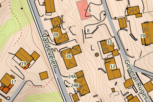 Kartbilde fra WMS-tjeneste av avviket