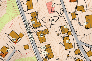 Kartbilde fra WMS-tjeneste av avviket