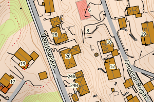 Kartbilde fra WMS-tjeneste av avviket