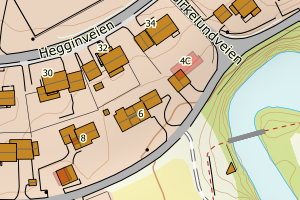 Kartbilde fra WMS-tjeneste av avviket