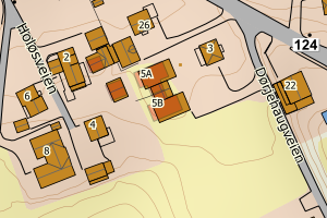 Kartbilde fra WMS-tjeneste av avviket