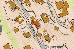 Kartbilde fra WMS-tjeneste av avviket