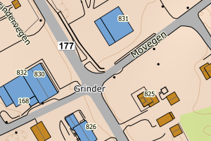 Kartbilde fra WMS-tjeneste av avviket