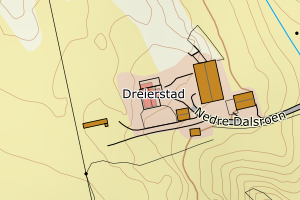 Kartbilde fra WMS-tjeneste av avviket