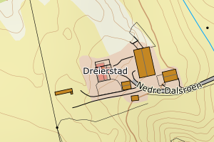 Kartbilde fra WMS-tjeneste av avviket