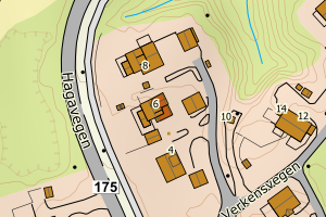 Kartbilde fra WMS-tjeneste av avviket