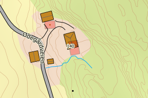 Kartbilde fra WMS-tjeneste av avviket