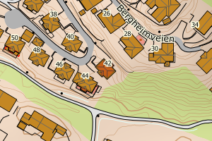 Kartbilde fra WMS-tjeneste av avviket