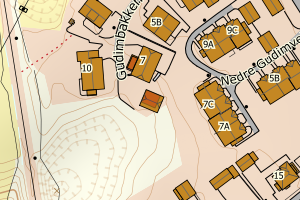 Kartbilde fra WMS-tjeneste av avviket