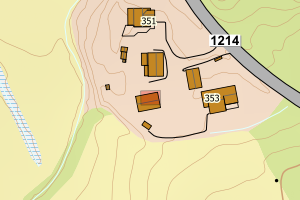 Kartbilde fra WMS-tjeneste av avviket