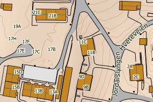 Kartbilde fra WMS-tjeneste av avviket