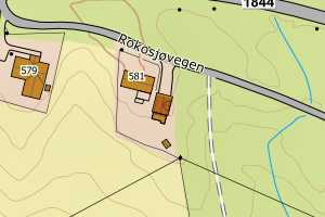 Kartbilde fra WMS-tjeneste av avviket