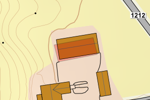 Kartbilde fra WMS-tjeneste av avviket