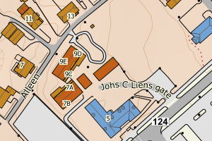 Kartbilde fra WMS-tjeneste av avviket