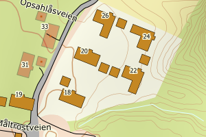 Kartbilde fra WMS-tjeneste av avviket