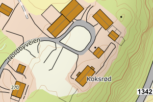 Kartbilde fra WMS-tjeneste av avviket