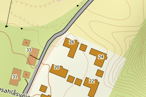 Kartbilde fra WMS-tjeneste av avviket