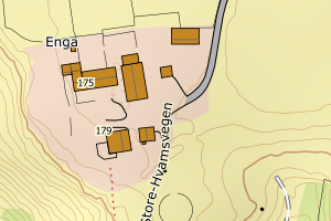 Kartbilde fra WMS-tjeneste av avviket