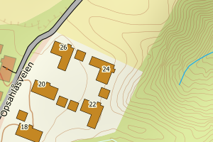 Kartbilde fra WMS-tjeneste av avviket