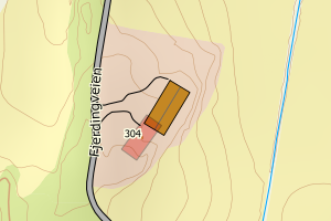 Kartbilde fra WMS-tjeneste av avviket