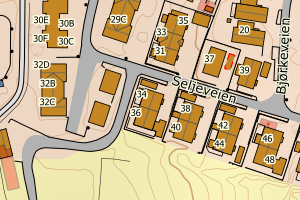 Kartbilde fra WMS-tjeneste av avviket