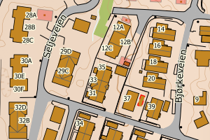 Kartbilde fra WMS-tjeneste av avviket