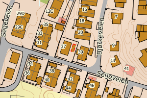 Kartbilde fra WMS-tjeneste av avviket