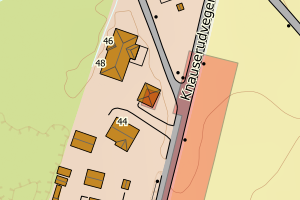 Kartbilde fra WMS-tjeneste av avviket