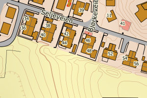 Kartbilde fra WMS-tjeneste av avviket