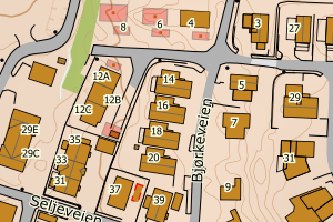 Kartbilde fra WMS-tjeneste av avviket