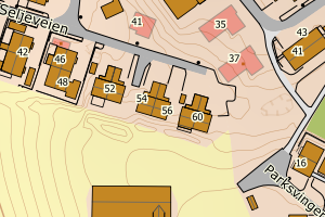 Kartbilde fra WMS-tjeneste av avviket