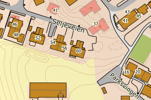 Kartbilde fra WMS-tjeneste av avviket