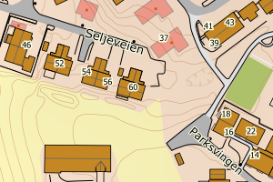 Kartbilde fra WMS-tjeneste av avviket