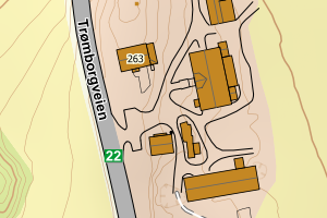 Kartbilde fra WMS-tjeneste av avviket