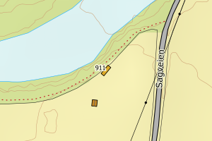 Kartbilde fra WMS-tjeneste av avviket