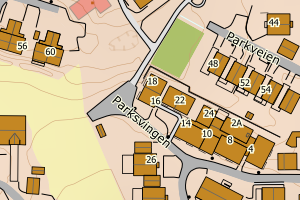 Kartbilde fra WMS-tjeneste av avviket