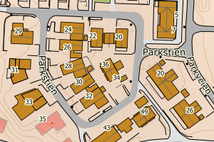 Kartbilde fra WMS-tjeneste av avviket