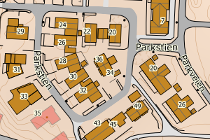 Kartbilde fra WMS-tjeneste av avviket