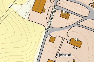 Kartbilde fra WMS-tjeneste av avviket