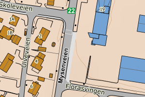 Kartbilde fra WMS-tjeneste av avviket