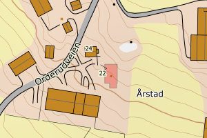 Kartbilde fra WMS-tjeneste av avviket