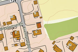 Kartbilde fra WMS-tjeneste av avviket