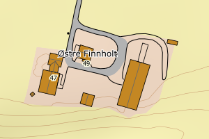 Kartbilde fra WMS-tjeneste av avviket