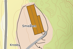 Kartbilde fra WMS-tjeneste av avviket