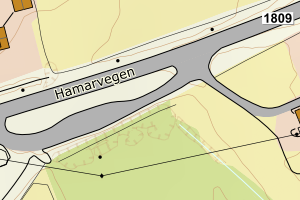 Kartbilde fra WMS-tjeneste av avviket