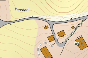 Kartbilde fra WMS-tjeneste av avviket