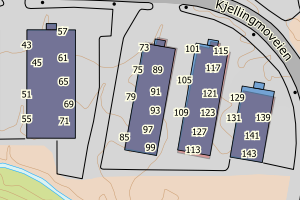 Kartbilde fra WMS-tjeneste av avviket
