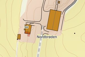 Kartbilde fra WMS-tjeneste av avviket