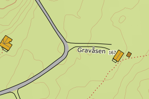 Kartbilde fra WMS-tjeneste av avviket