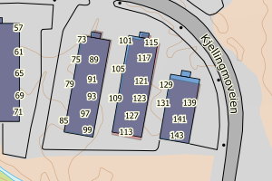 Kartbilde fra WMS-tjeneste av avviket